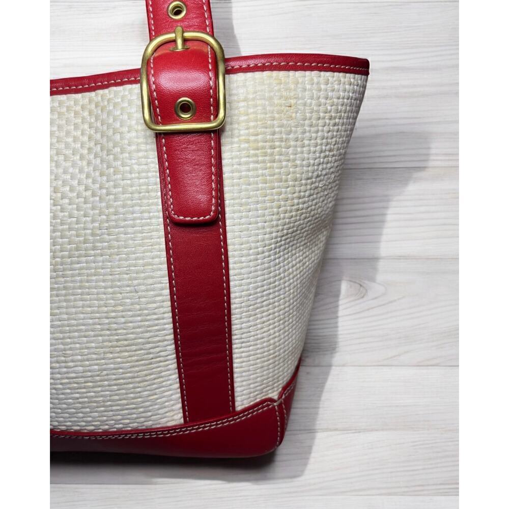 Vintage Coach 8909 Woven Straw Tote - Picture 13 of 16